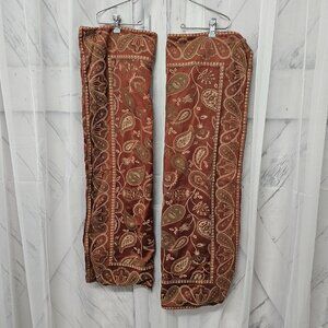 Eastern Accents Rust Green Paisley Egyptian Cotton King Pillow Shams